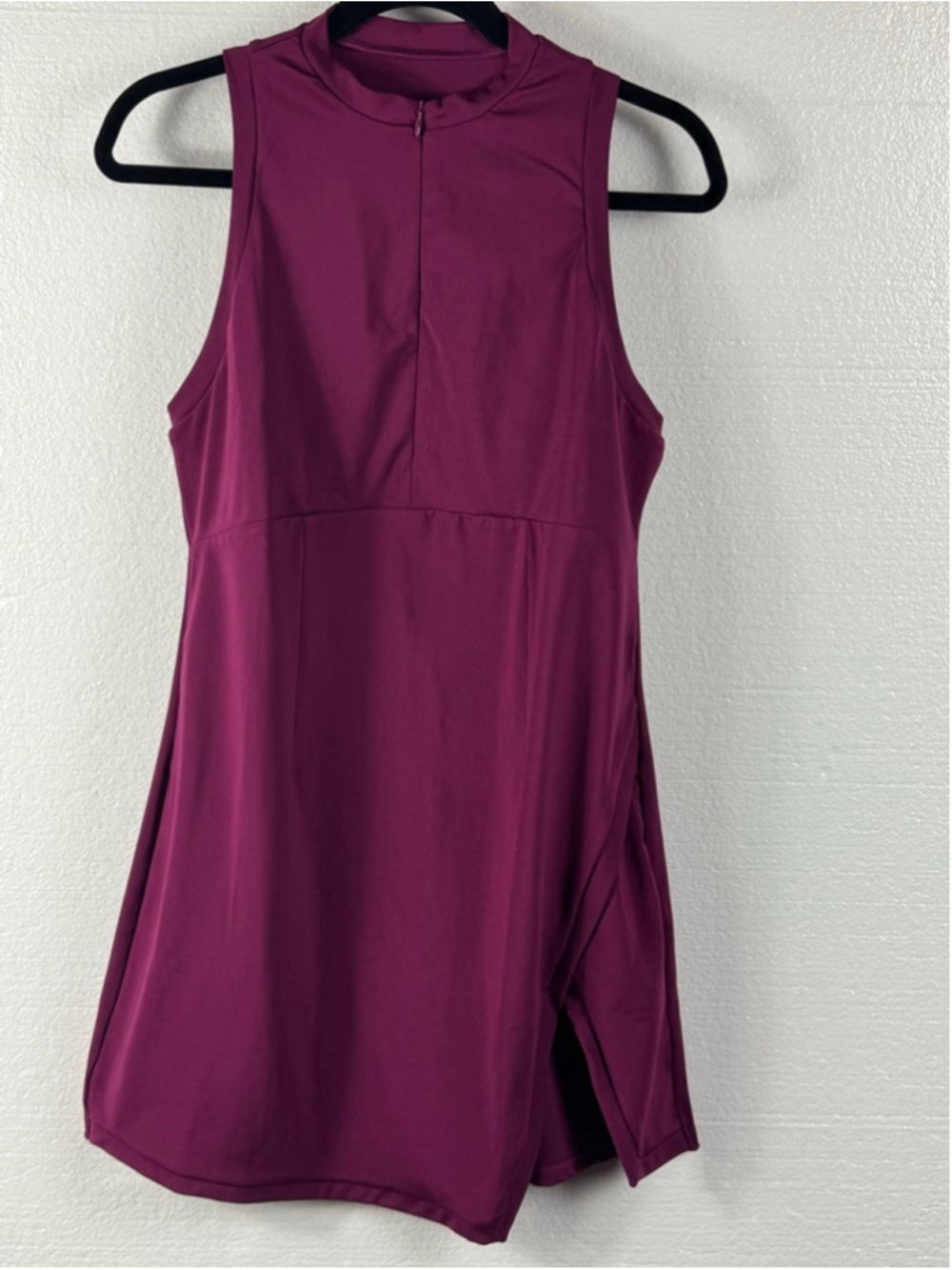 Halara Zipper Racerback Split Side Pocket 2-Piece Mini Tennis Active Dress Sz L